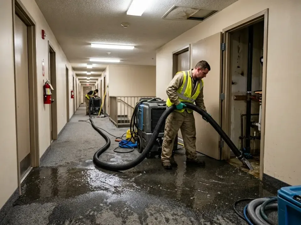 multi-unit-apartment-hallway-f-005 — frequently asked questions, Emergency Burst Pipe Water Extraction & Removal in Bismarck…